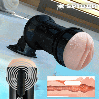 韓國SPIDER-STU訓練大師非手持式性愛姿態模擬吸盤自慰杯-(尊爵黑)(激震版)